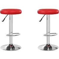 vidaXL Barstoelen 2 st kunstleer rood