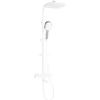 Mexen CQ33 bad- en doucheset met regendouche en thermostatische kraan, wit/chroom - 779103395-21