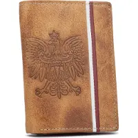 NAN - Nubuck Leren Portemonnee - Grote Mannelijke - RFID Beschermd - Patriotisch Ontwerp