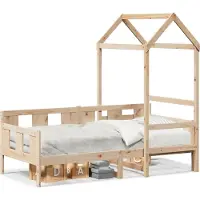 vidaXL Slaapbank met huisje 80x200 cm massief grenenhout