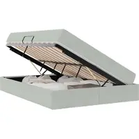 vidaXL Opbergbed met matras met opslag Lichtgrijs 140 x 190 cm Fluweel