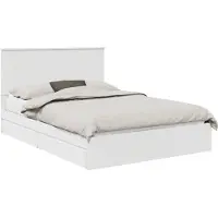 vidaXL Opbergbed met lade met hoofdeinde Wit 140 x 190 cm Bewerkt hout