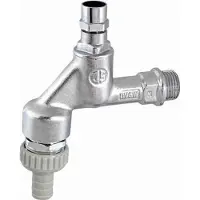 Schlosser JS Uitloopventiel met buisbeluchter, met terugstroombeveiliging, met slangaansluiting, met steeksleutelbediening, 3/4'', gepolijst chroom, DVGW gekeurd, 0017542020001