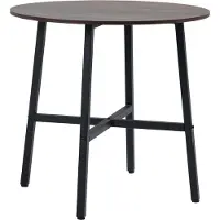 HOMCOM - eettafel - spaanplaat - staal - 80L x 80B x 76H cm - bruin
