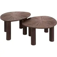 Zijlstra Maya Teak Driehoekige Salontafel Set/2 - Espresso. - - Salontafel - Bruin - Hout