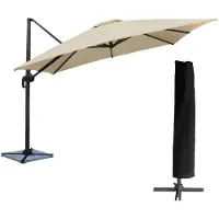 Happy Garden Offset parasol MOLOKAI vierkant 3x3m beige + hoes