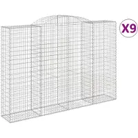 vidaXL Schanskorven 9 st gewelfd 300x50x200/220 cm ijzer