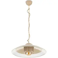 HowHomely | Hanglamp - Keuken - Beige - Glas - 47 cm - Modern design - Met gouden accenten