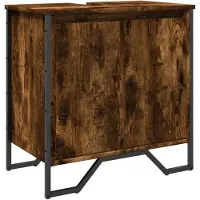 vidaXL Wastafelkast 60x35x60 cm bewerkt hout gerookt eikenkleurig