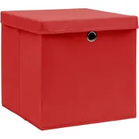 vidaXL Opbergboxen met deksel 10 st 32x32x32 cm stof wit