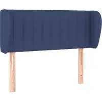 vidaXL Hoofdbord met randen 103x23x78/88 cm stof blauw