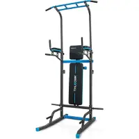 Thunder Power Tower met Trainingsbank - Pull Up Bar - Dipstation - Verstelbaar - 150 kg