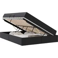 vidaXL Opslag bed met matras met opslag 2 st Zwart Leer