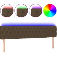 vidaXL Hoofdbord LED 200x7x78/88 cm stof donkerbruin