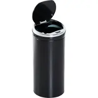 HOMCOM Sensor Prullenbak - Staal - 30,5x30,5x68cm - Zwart