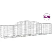vidaXL Gabionen met boogvorm, 20 stuks, 300x50x60/80 cm, verzinkt staal
