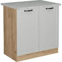 Vicco Wastafelkast R-Line Wit Landhuis 80 cm WB Marmer, Model 53437
