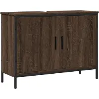 vidaXL Wastafelkast 80x30x60 cm bewerkt hout bruin eikenkleurig