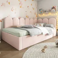 STILVORA Bedframe 90x200 cm – wit metaal – met LED (QR-code), uittrekbaar bureau, 2 laden en opbergvak