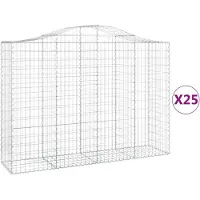 vidaXL Schanskorven 25 st gewelfd 200x50x140/160 cm ijzer