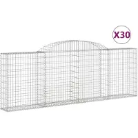 vidaXL Schanskorven 30 st gewelfd 300x30x100/120 cm ijzer