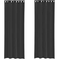 vidaXL Gordijnen voile met doorvoertules 2 st 140x260 cm zwart