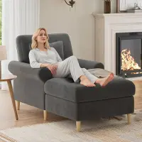 STILVORA Relaxfauteuil - Klapbare Slaapstoel - Luxe Samt - Ergonomisch voor 1 Persoon - Grijs