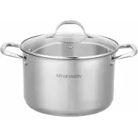 Big Buy Cooking AM0073 32 cm pot with lid – Stainless steel – All hobs including induction