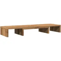 vidaXL Monitorstandaard verstelbaar 80x24x10,5cm hout artisanaal eiken