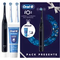 Oral-B iO Series 2 – Magnetische Tandenborstel – Night Black – 3 Poetsstanden – Druksensor – Set met Tandpasta en 3 Opzetborstels