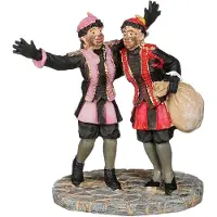 Luville Molendam Kerstdorpminiatuur Funny Pieten (grappige Pieten) 6,5 X 4 X 7 Cm