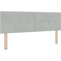vidaXL LED Hoofdbord Lichtgrijs 144 cm Fluweel