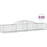 vidaXL Gabionen met boogvorm, 20 stuks, 300x50x40/60 cm, verzinkt staal