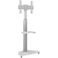 My Wall premium verrijdbare vloerstandaard met plank voor schermen tot 70 inch / wit
