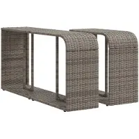 Super Merchant Opbergschappen 2 st poly rattan grijs