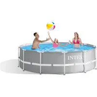 Intex Round Prism Frame Above-ground Pool With Filter Pump Grijs 366 x 99 cm