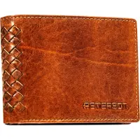 Peterson RFID - Leren portemonnee - Bruin - 12 Compartimenten - Handgemaakte Details