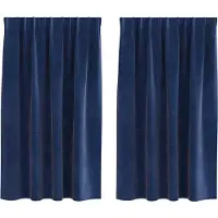 vidaXL Vouwgordijnen met Top Tape 2 stuks Donkerblauwe Fluweel