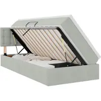 vidaXL LED opbergbed met matras Lichtgrijs 90 x 190 cm Fluweel