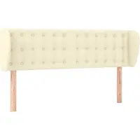 vidaXL Hoofdbord met randen 147x23x78/88 cm kunstleer crèmekleurig
