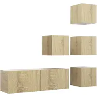 vidaXL 5-delige Tv-meubelset bewerkt hout sonoma eikenkleurig