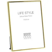 Deknudt Smalle metalen omlijsting in glanzende goudkleur 15x20 S58MS3