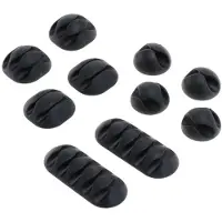 OTB Zelfklevende kabelhouders assortiment - 10 stuks / zwart