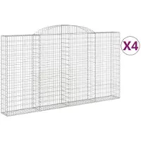 vidaXL Schanskorven 4 st gewelfd 300x30x160/180 cm ijzer
