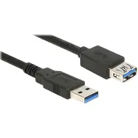 DeLOCK USB naar USB verlengkabel - USB3.0 - tot 2A / zwart - 2 meter