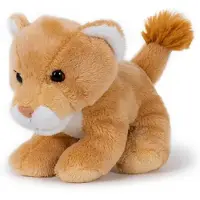 Semo Leeuwin knuffel - 13 cm - pluche zacht - bruin - kraalogen - leeuw knuffeldier