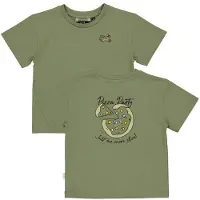 QPI Mini T-shirt met backprint groen Jongens Katoen Ronde hals Backprint - maat 68