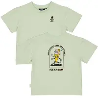 QPI Mini T-shirt met backprint lichtgroen Jongens Katoen Ronde hals Backprint - maat 92