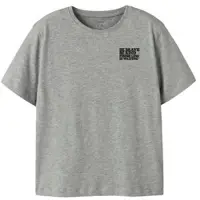 Name it KIDS T-shirt grijs melange Jongens Katoen Ronde hals Tekst - maat 146/152