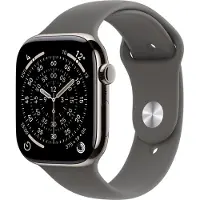 Apple Watch Series 11 gps + Cellular - 42mm natural Titanium Case Stone Grey Sport Band M/l